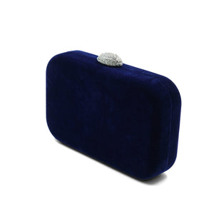 Sienna Velvet Clutch (Midnight Blue)