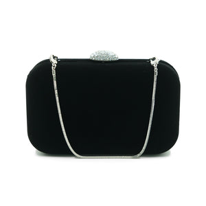 Sienna Velvet Clutch (Black)