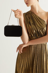 Sienna Velvet Clutch (Black)